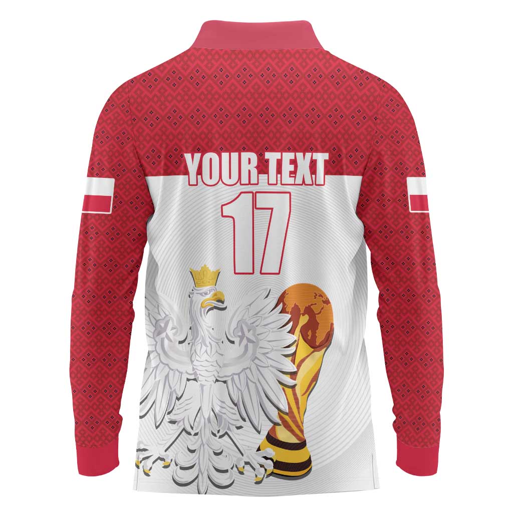 Custom Poland Football Champions Long Sleeve Polo Shirt Sporty Style