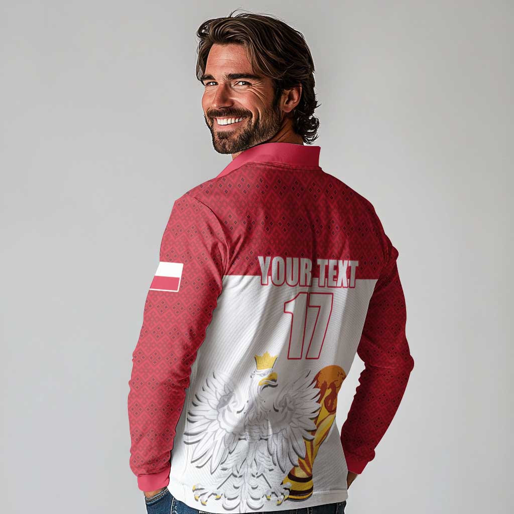 Custom Poland Football Champions Long Sleeve Polo Shirt Sporty Style