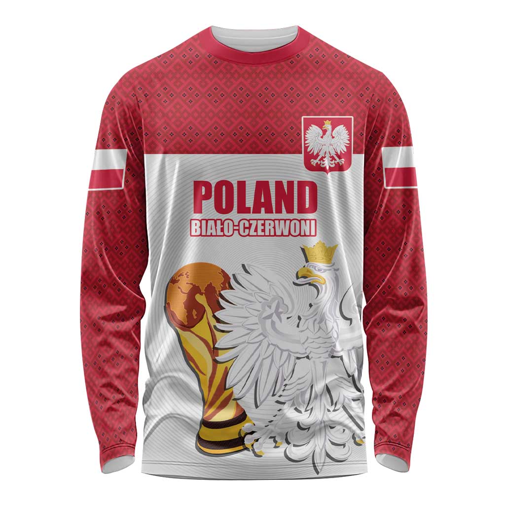 Custom Poland Football Champions Long Sleeve Shirt Sporty Style