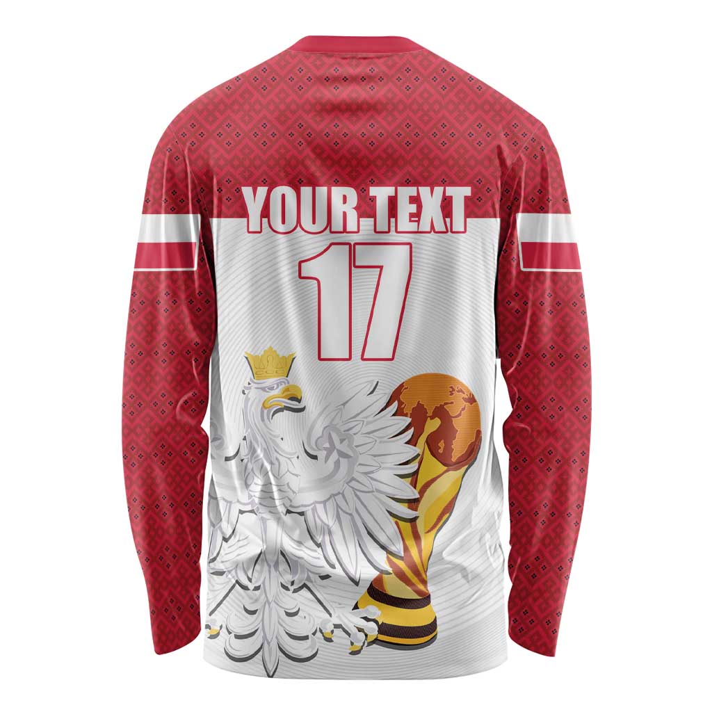 Custom Poland Football Champions Long Sleeve Shirt Sporty Style