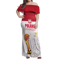 Custom Poland Football Champions Off Shoulder Maxi Dress Sporty Style