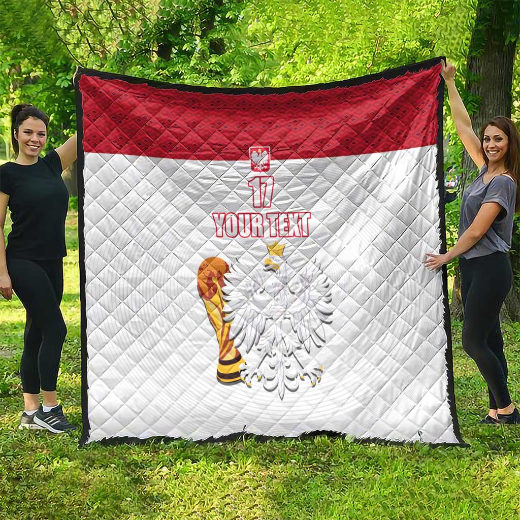 Custom Poland Football Champions Quilt Sporty Style