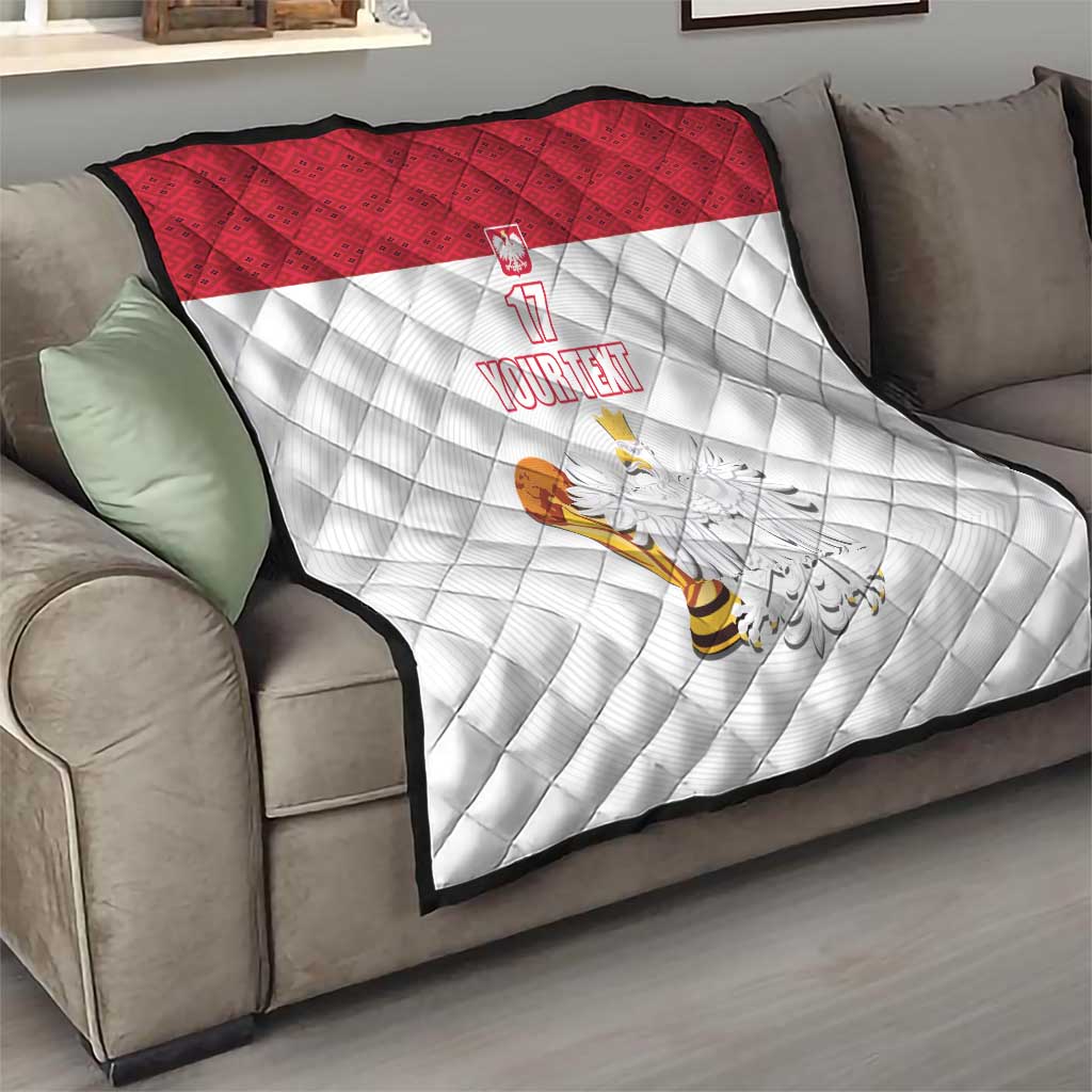 Custom Poland Football Champions Quilt Sporty Style