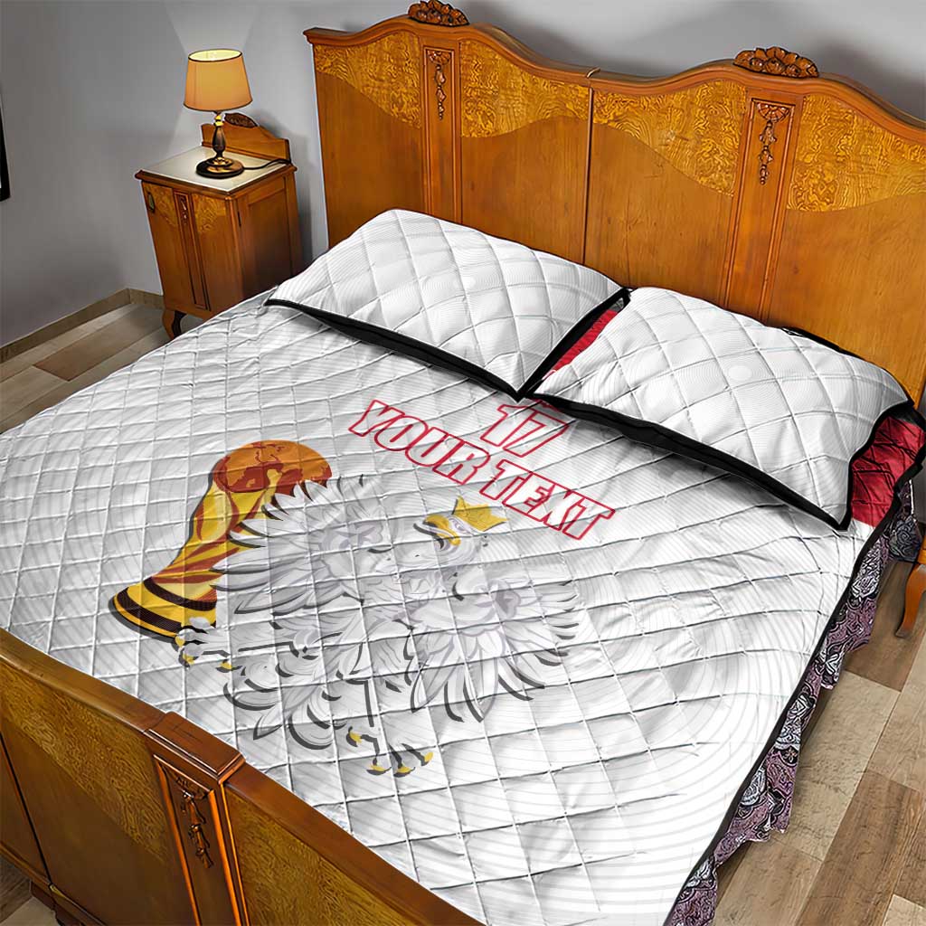 Custom Poland Football Champions Quilt Bed Set Sporty Style
