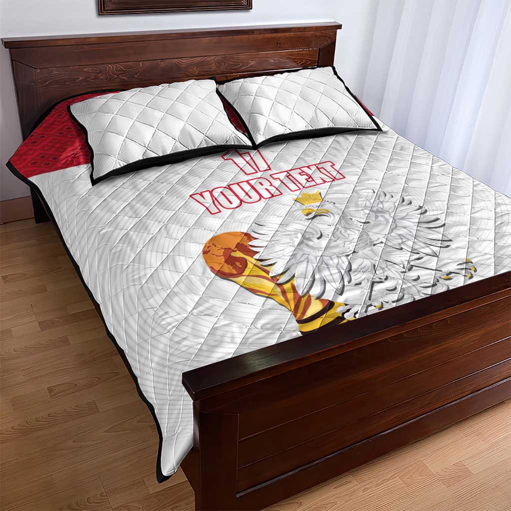 Custom Poland Football Champions Quilt Bed Set Sporty Style