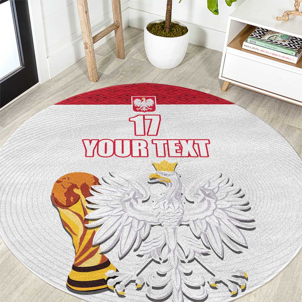 Custom Poland Football Champions Round Carpet Sporty Style