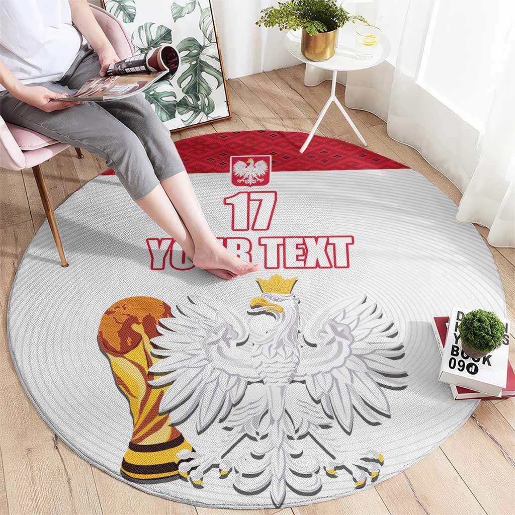 Custom Poland Football Champions Round Carpet Sporty Style