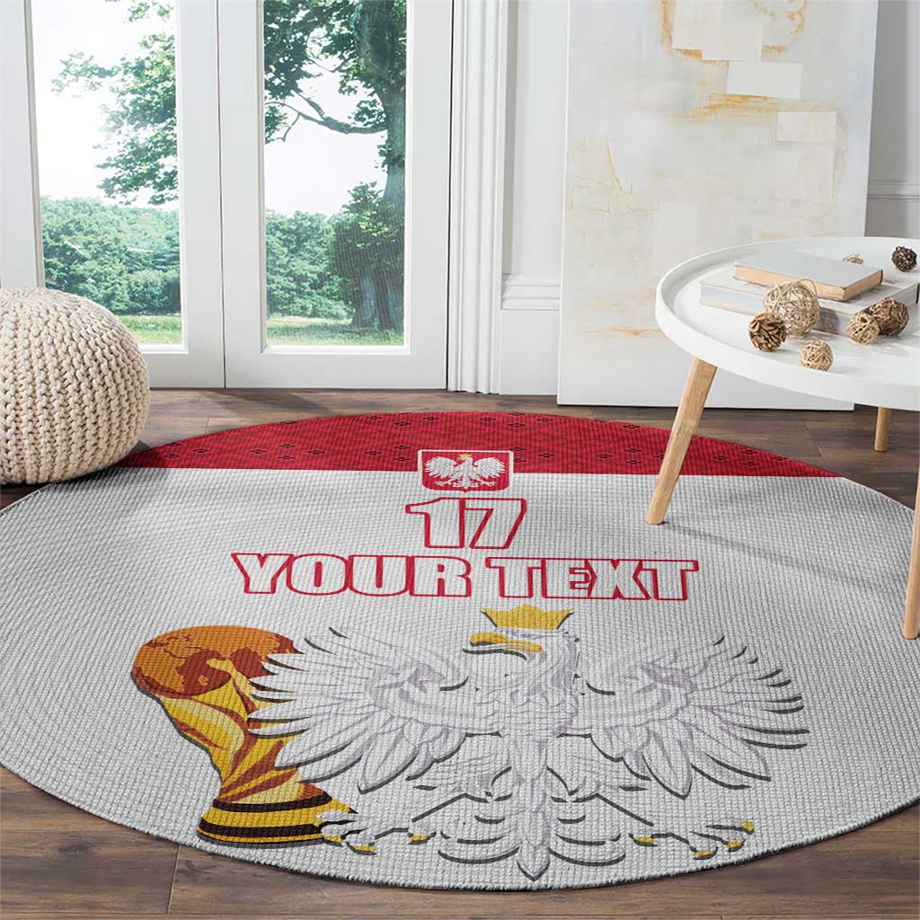 Custom Poland Football Champions Round Carpet Sporty Style