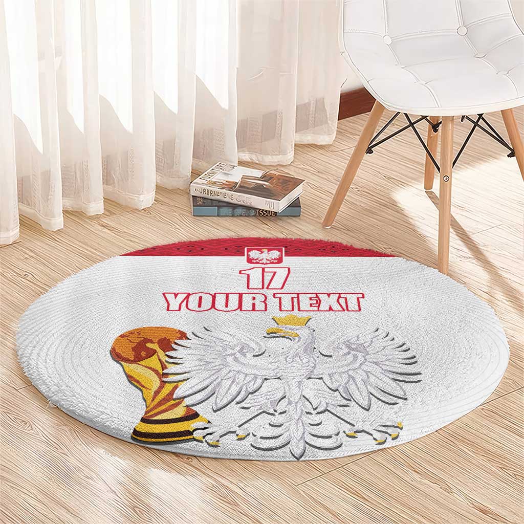 Custom Poland Football Champions Round Carpet Sporty Style