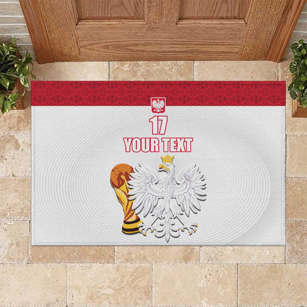 Custom Poland Football Champions Rubber Doormat Sporty Style