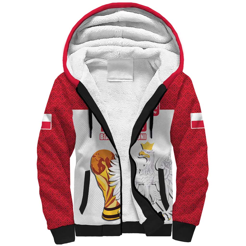 Custom Poland Football Champions Sherpa Hoodie Sporty Style