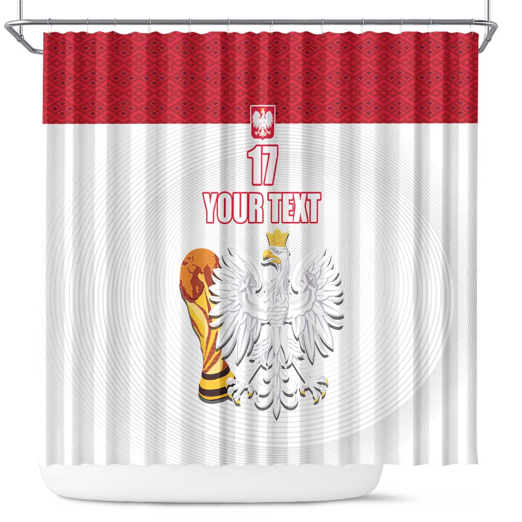 Custom Poland Football Champions Shower Curtain Sporty Style