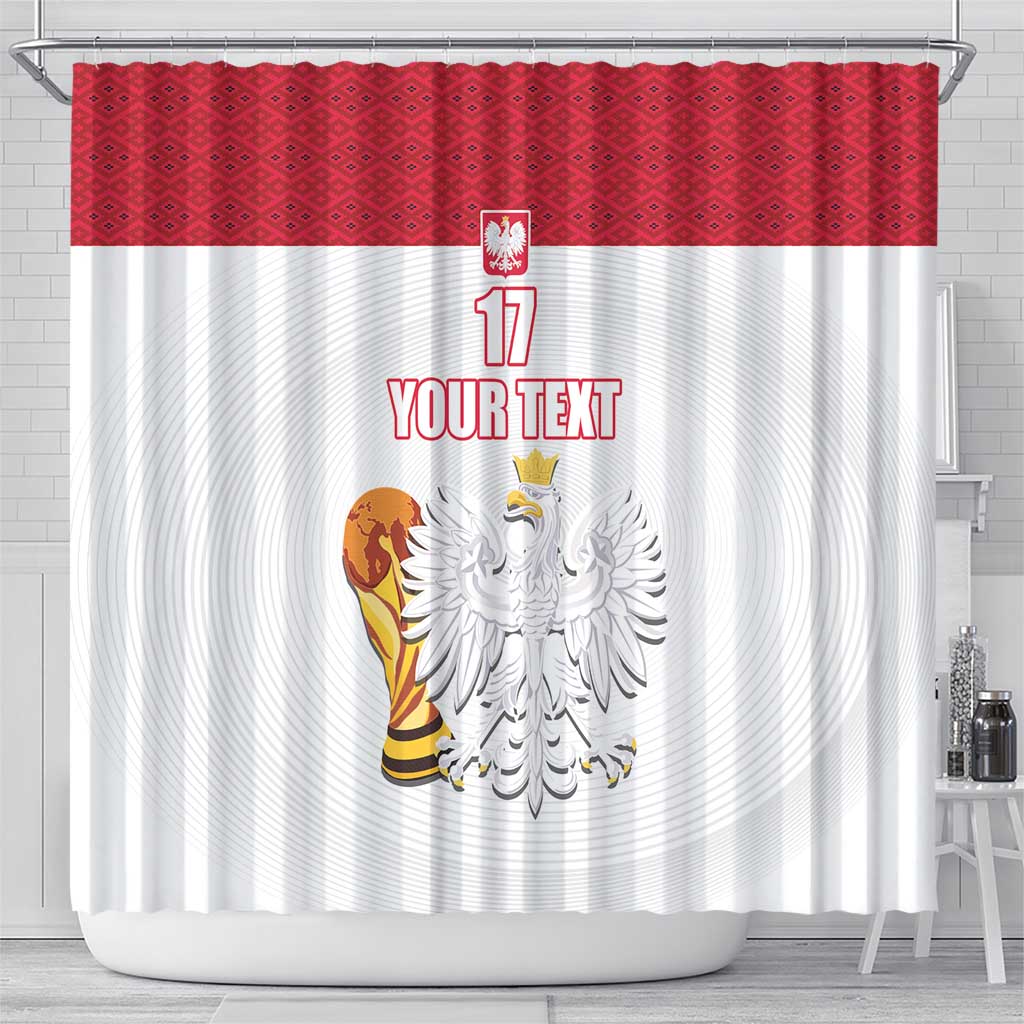 Custom Poland Football Champions Shower Curtain Sporty Style