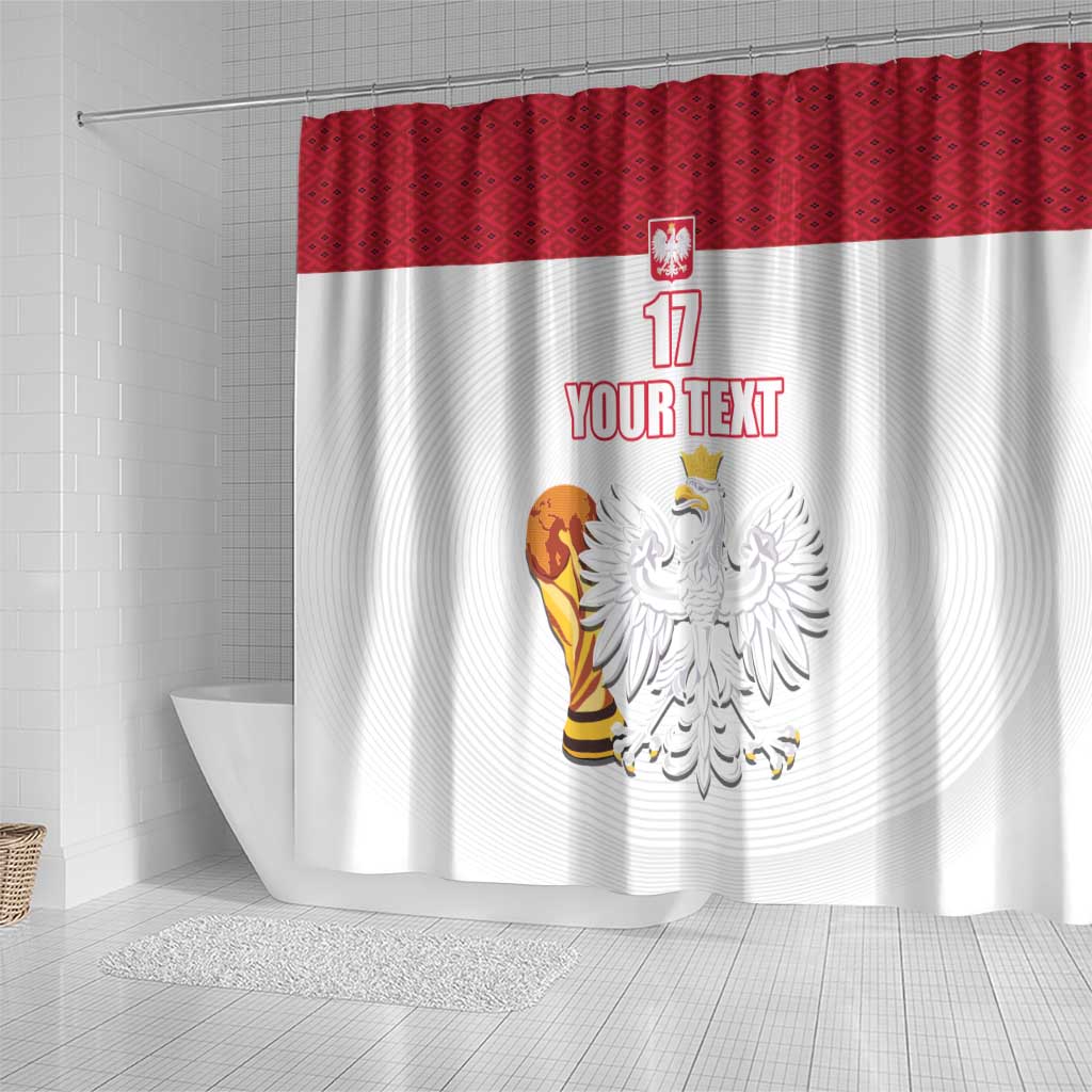 Custom Poland Football Champions Shower Curtain Sporty Style