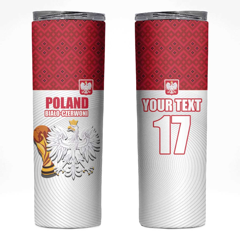 Custom Poland Football Champions Skinny Tumbler Sporty Style