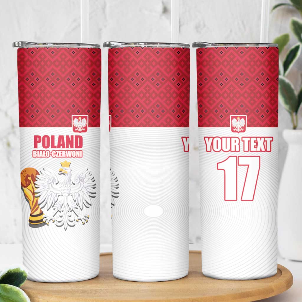 Custom Poland Football Champions Skinny Tumbler Sporty Style