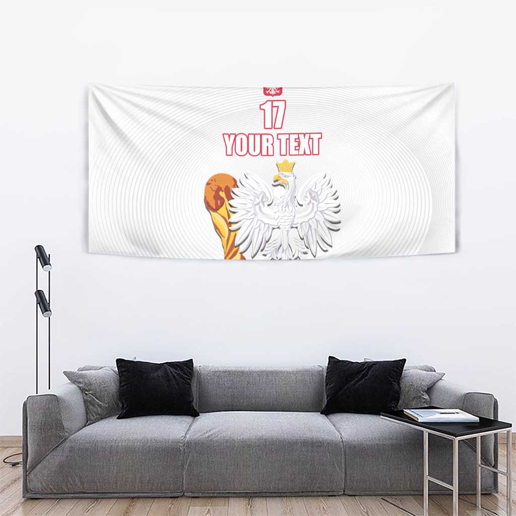Custom Poland Football Champions Tapestry Sporty Style