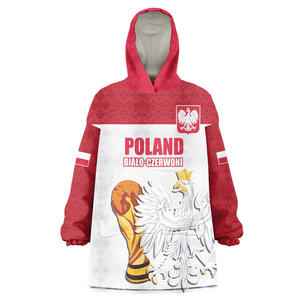 Custom Poland Football Champions Wearable Blanket Hoodie Sporty Style