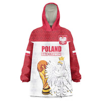 Custom Poland Football Champions Wearable Blanket Hoodie Sporty Style