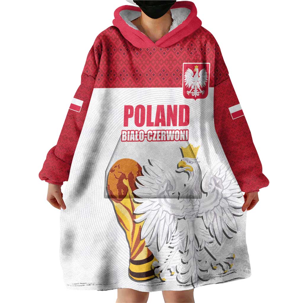 Custom Poland Football Champions Wearable Blanket Hoodie Sporty Style