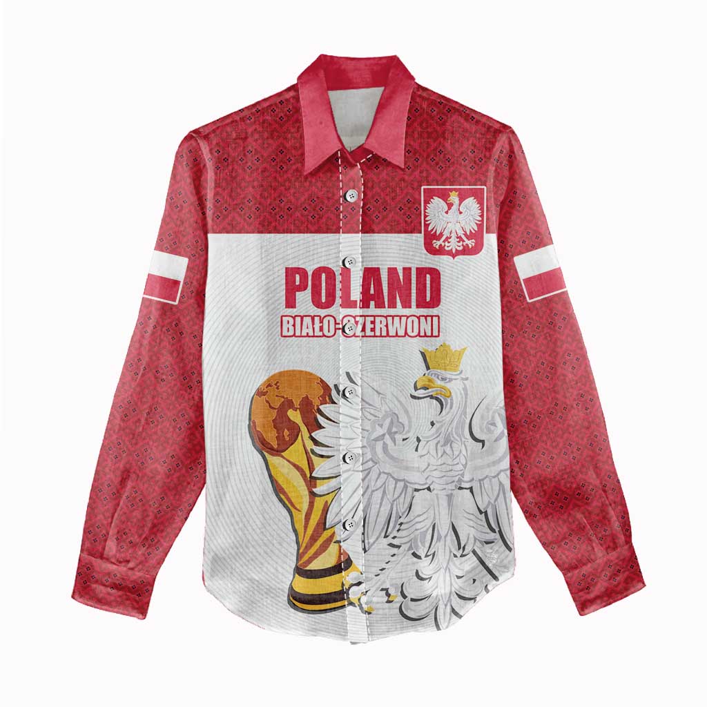 Custom Poland Football Champions Women Casual Shirt Sporty Style