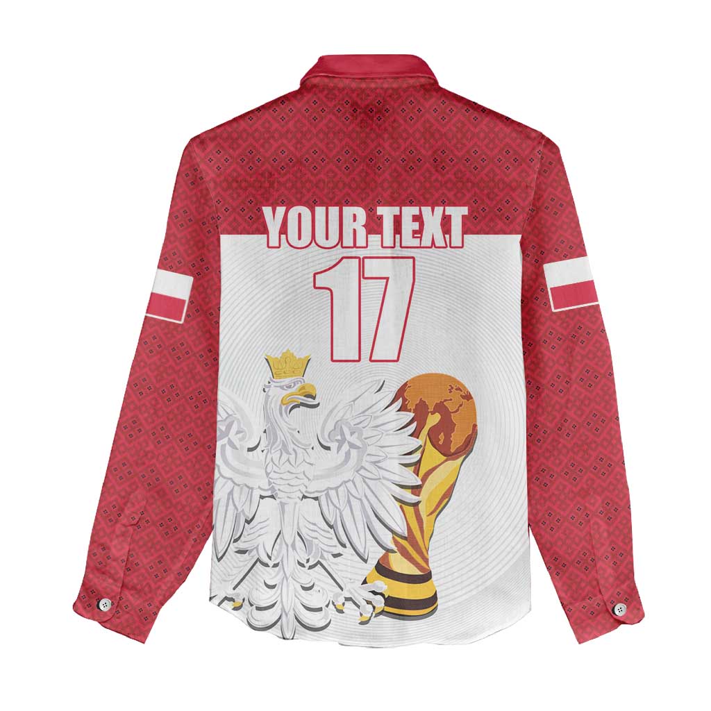 Custom Poland Football Champions Women Casual Shirt Sporty Style