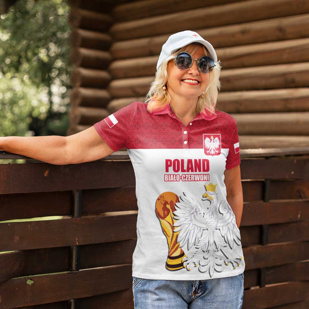 Custom Poland Football Champions Women Polo Shirt Sporty Style