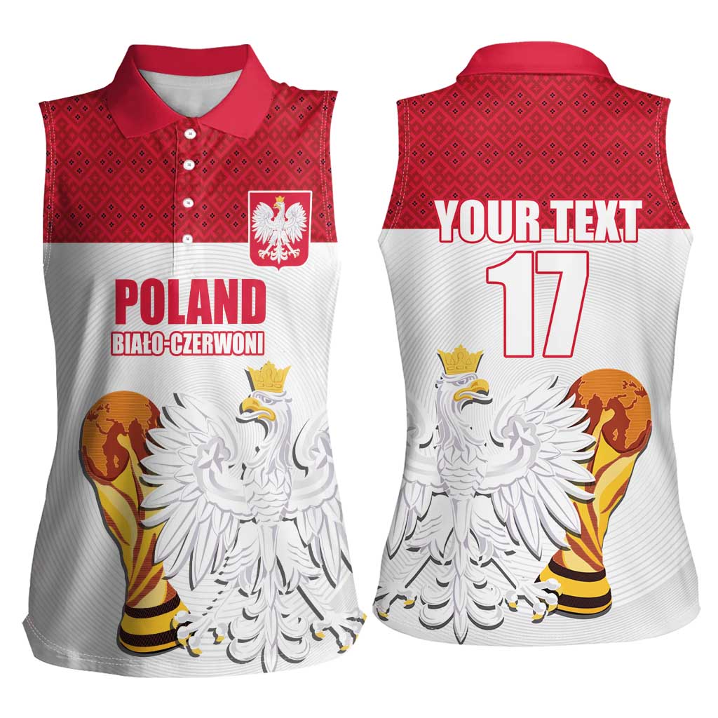 Custom Poland Football Champions Women Sleeveless Polo Shirt Sporty Style