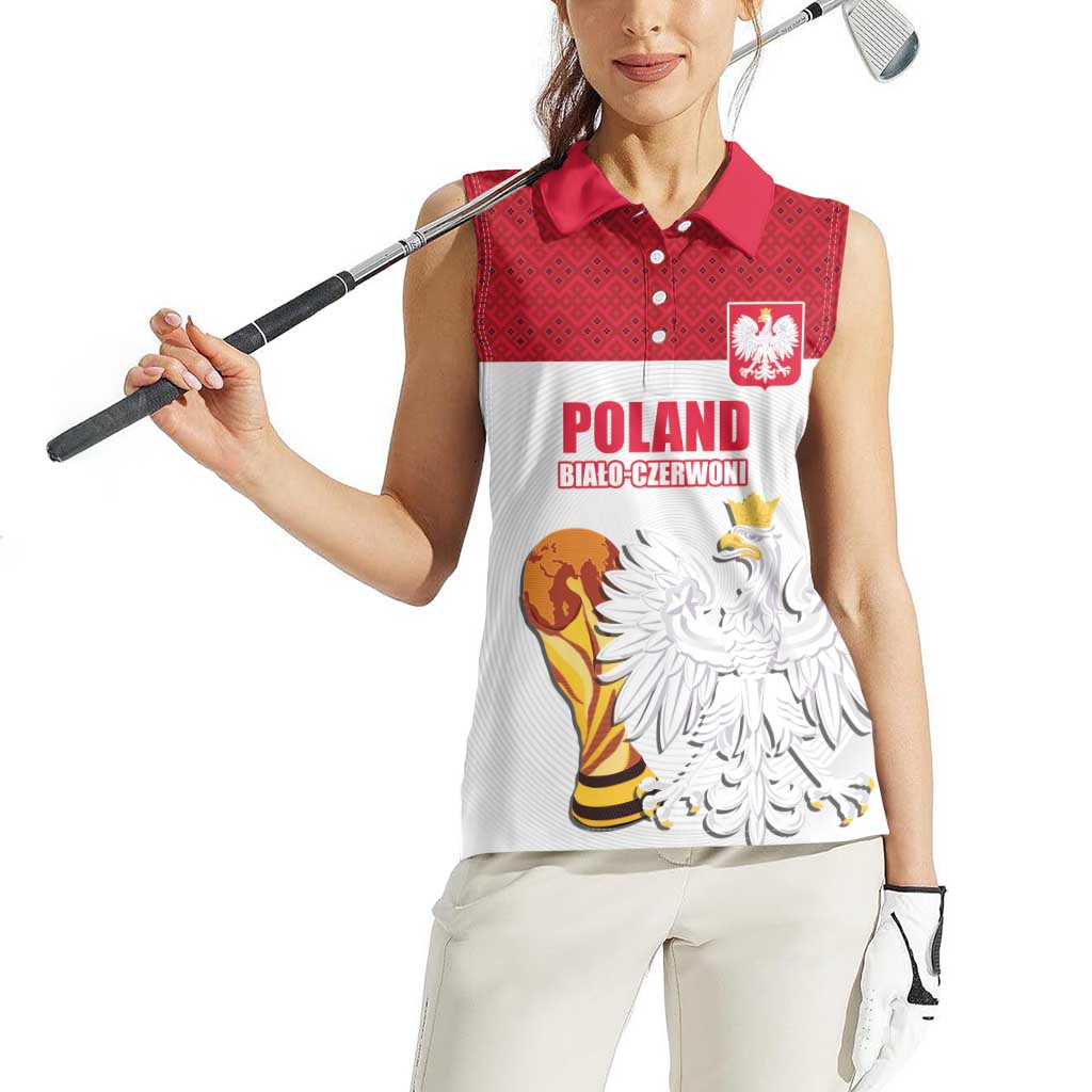 Custom Poland Football Champions Women Sleeveless Polo Shirt Sporty Style
