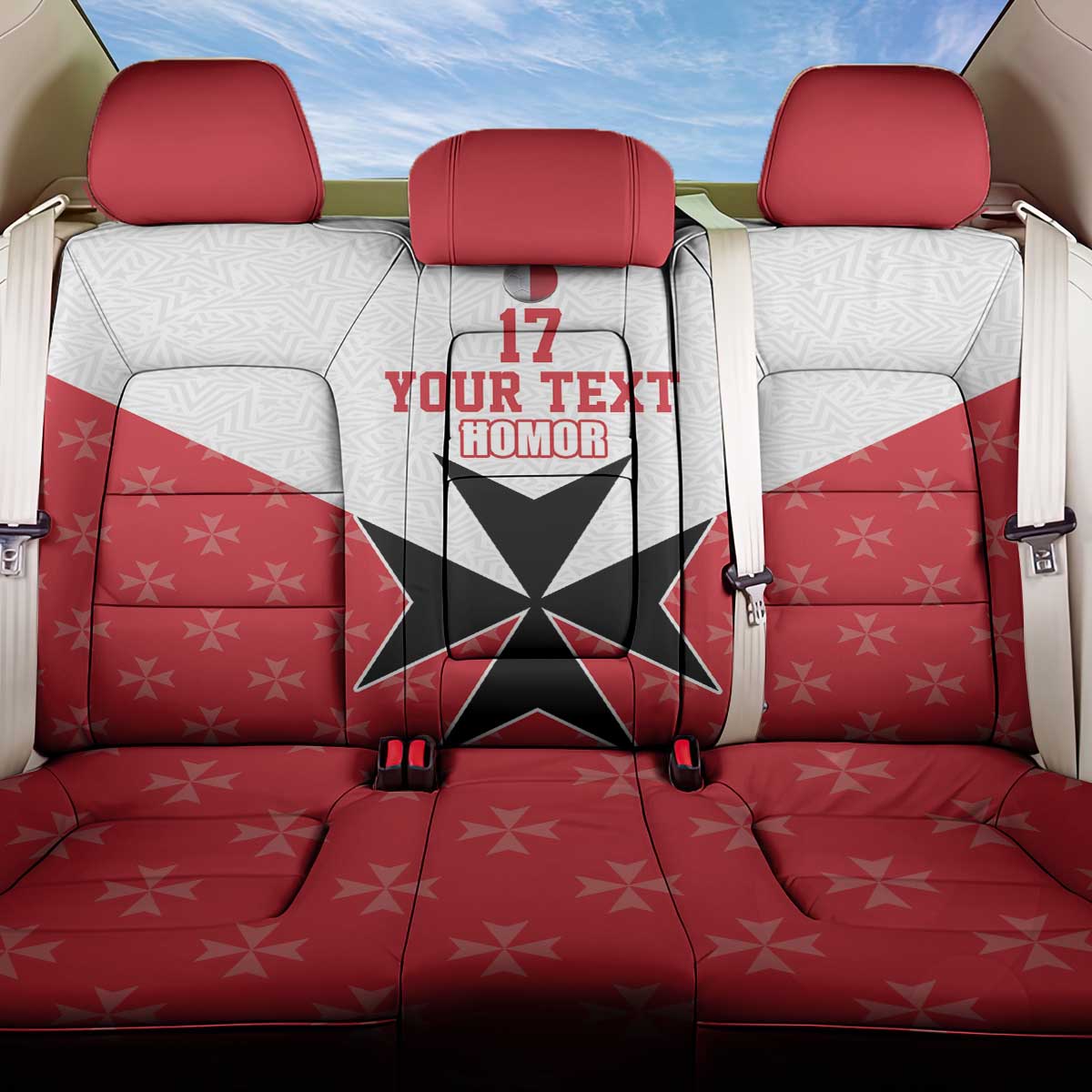 Custom Malta Football Champions Back Car Seat Cover Sporty Style