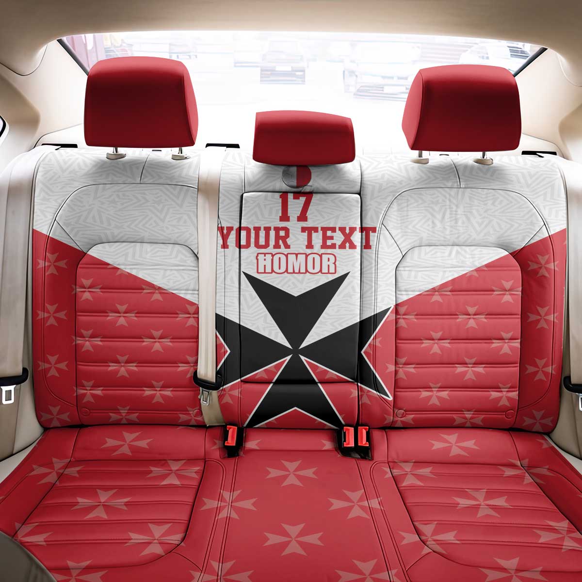 Custom Malta Football Champions Back Car Seat Cover Sporty Style
