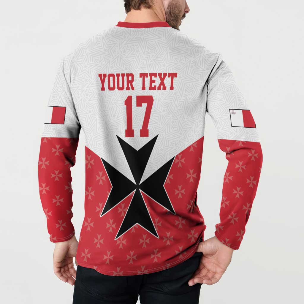Custom Malta Football Champions Button Sweatshirt Sporty Style