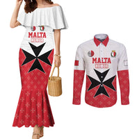 Custom Malta Football Champions Couples Matching Mermaid Dress and Long Sleeve Button Shirt Sporty Style