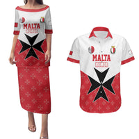 Custom Malta Football Champions Couples Matching Puletasi and Hawaiian Shirt Sporty Style