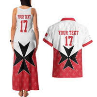 Custom Malta Football Champions Couples Matching Tank Maxi Dress and Hawaiian Shirt Sporty Style