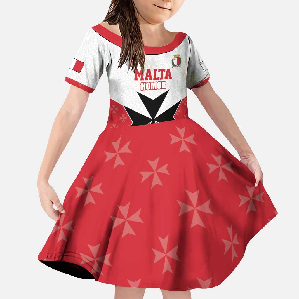 Custom Malta Football Champions Family Matching Long Sleeve Bodycon Dress and Hawaiian Shirt Sporty Style