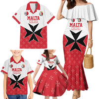 Custom Malta Football Champions Family Matching Mermaid Dress and Hawaiian Shirt Sporty Style