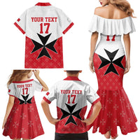 Custom Malta Football Champions Family Matching Mermaid Dress and Hawaiian Shirt Sporty Style