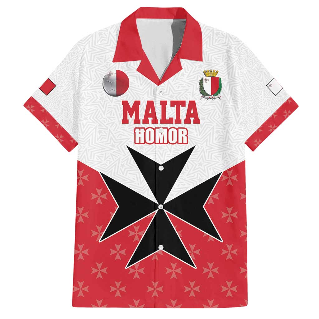 Custom Malta Football Champions Family Matching Off Shoulder Short Dress and Hawaiian Shirt Sporty Style