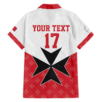 Custom Malta Football Champions Family Matching Off Shoulder Short Dress and Hawaiian Shirt Sporty Style
