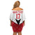 Custom Malta Football Champions Family Matching Off Shoulder Short Dress and Hawaiian Shirt Sporty Style