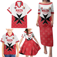 Custom Malta Football Champions Family Matching Puletasi and Hawaiian Shirt Sporty Style