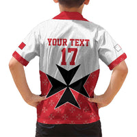 Custom Malta Football Champions Family Matching Short Sleeve Bodycon Dress and Hawaiian Shirt Sporty Style