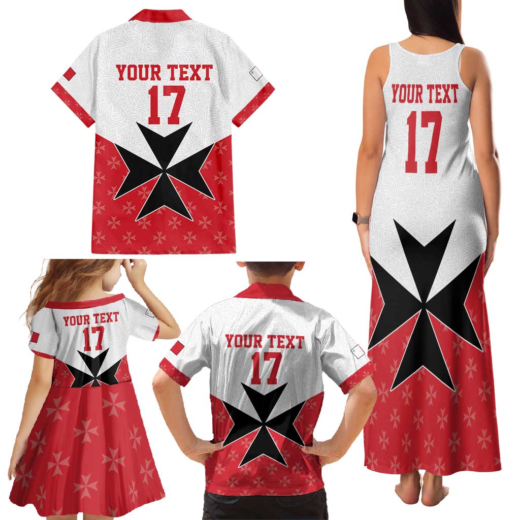 Custom Malta Football Champions Family Matching Tank Maxi Dress and Hawaiian Shirt Sporty Style