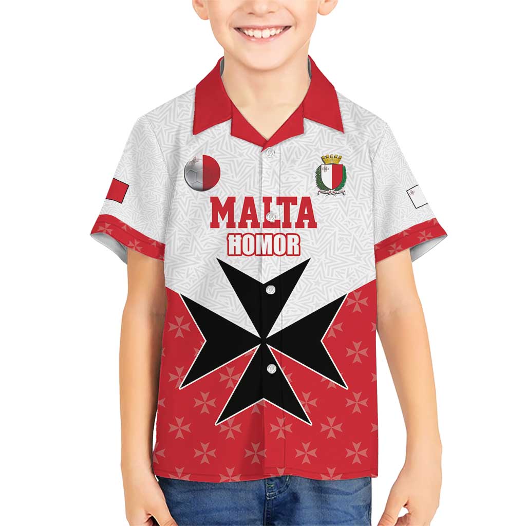 Custom Malta Football Champions Kid Hawaiian Shirt Sporty Style