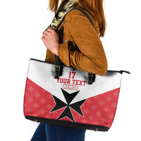 Custom Malta Football Champions Leather Tote Bag Sporty Style