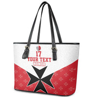 Custom Malta Football Champions Leather Tote Bag Sporty Style