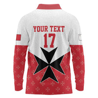 Custom Malta Football Champions Long Sleeve Polo Shirt Sporty Style