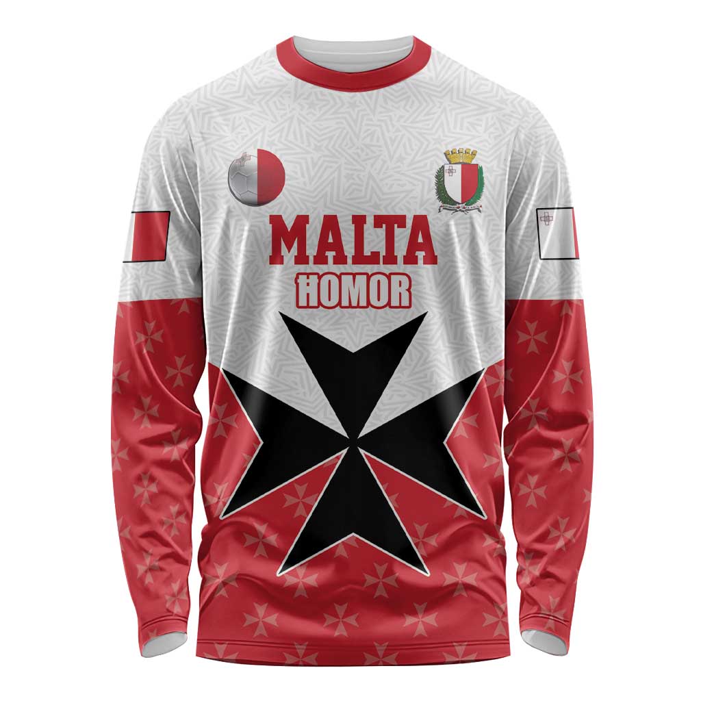 Custom Malta Football Champions Long Sleeve Shirt Sporty Style
