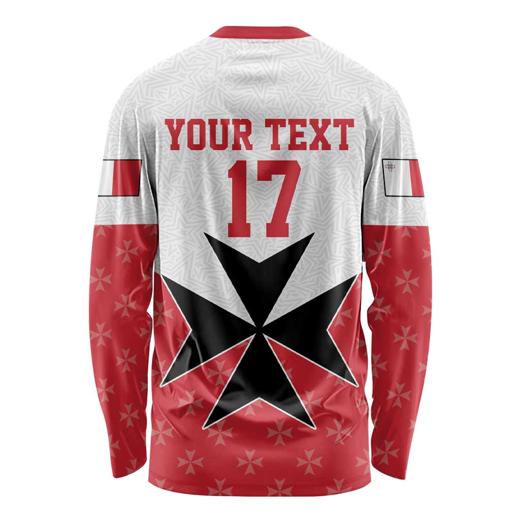 Custom Malta Football Champions Long Sleeve Shirt Sporty Style